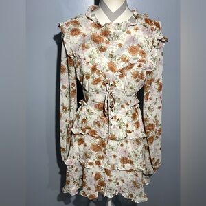 Miss Lola Floral Ruffle Dress